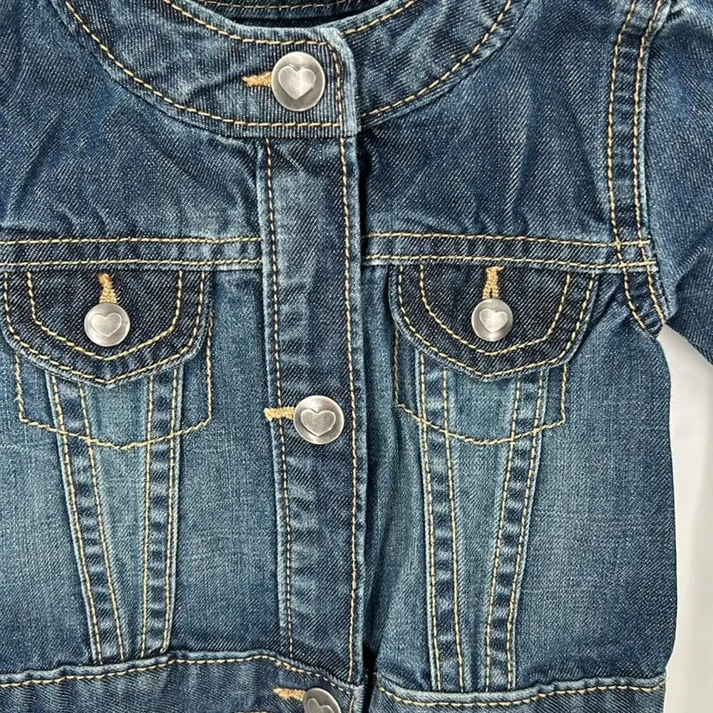 Place Infant Girl Blue Denim Snap Jacket Size 6-9 Months